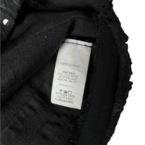 Sparkling Super Cute Black Shelly Tube Top with Ruffles a d Satin Bow - Picture 7 of 8